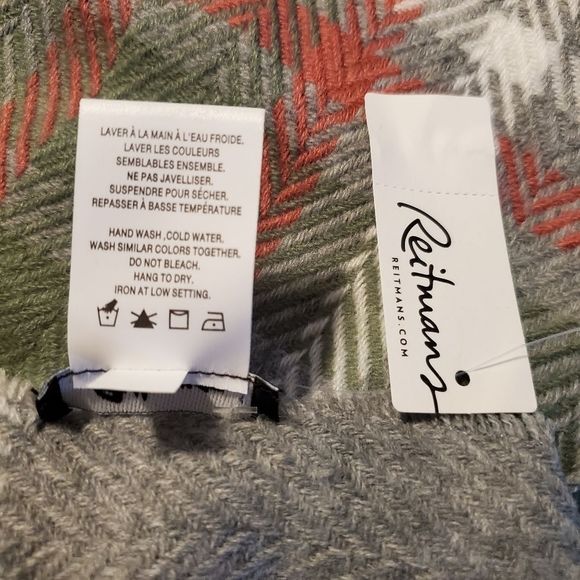 🌺 3/25 Acrylic scarf, pink and gray pattern - Picture 4 of 6